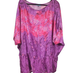 Luxe Silk Chiffon Tunic M Fairycore Whimsical Semi Sheer Drape Sleeve